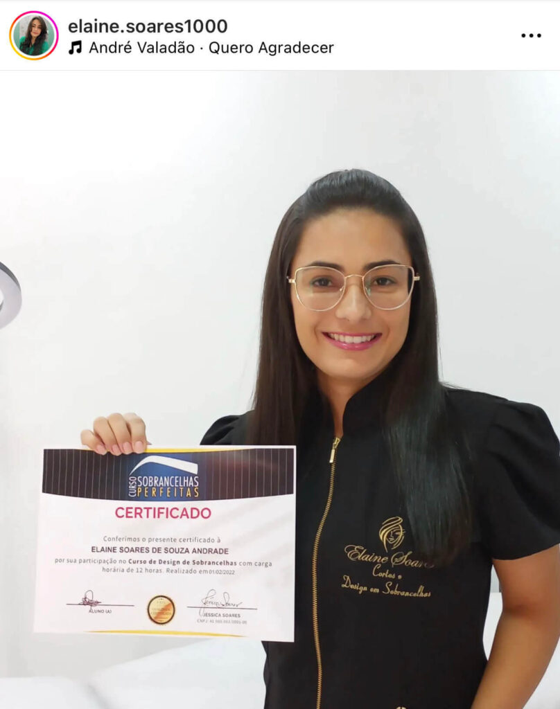 Depoimento de aluna satisfeita